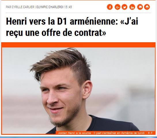 Henri vers la D1 arménienne: «J&rsquo;ai reçu une offre de contrat»