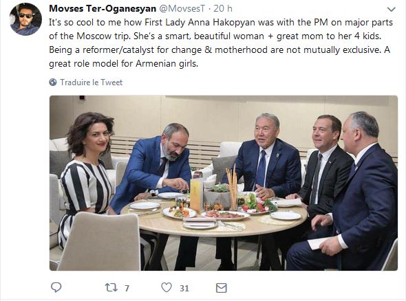 Anna Hakopyan, compagne de Nikol Pashinian, modèle pour les femmes arméniennes