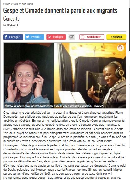 Gespe et Cimade donnent la parole aux migrants