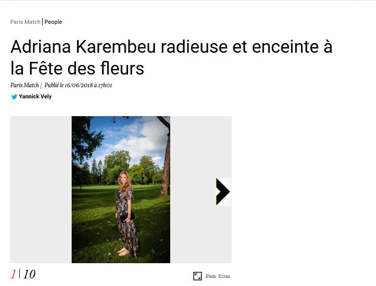 Adriana Karembeu radieuse et enceinte à la Fête des fleurs