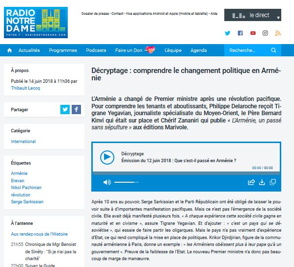 Décryptage : comprendre le changement politique en Arménie