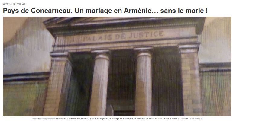 Pays de Concarneau. Un mariage en Arménie… sans le marié !