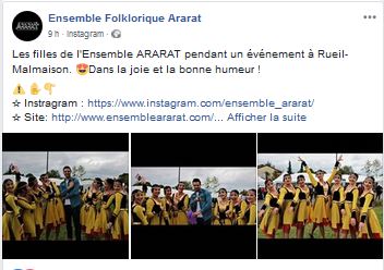 Les filles de l&rsquo;Ensemble ARARAT pendant un événement à Rueil-Malmaison