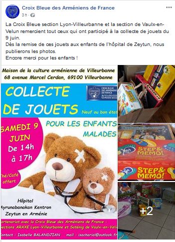 La Croix Bleue section Lyon-Villeurbanne et la section de Vaulx-en-Velun remercient tout ceux qui ont participé à la collecte de jouets du 9 juin.