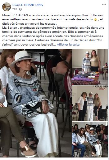 Mme LİZ SARIAN a rendu visite à notre école aujourd&rsquo;hui