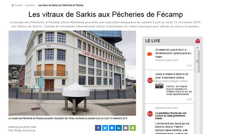 Les vitraux de Sarkis aux Pêcheries de Fécamp