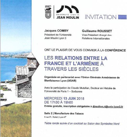 Les relations entre la France et l&rsquo;Arménie à travers les siècles