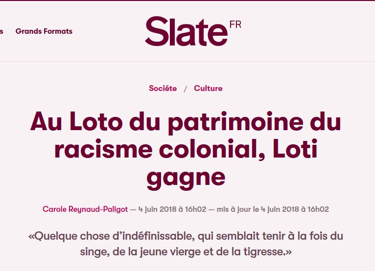 Au Loto du patrimoine du racisme colonial, Loti gagne