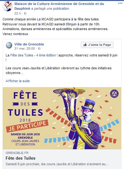 Comme chaque année La MCAGD participera à la fête des tuiles