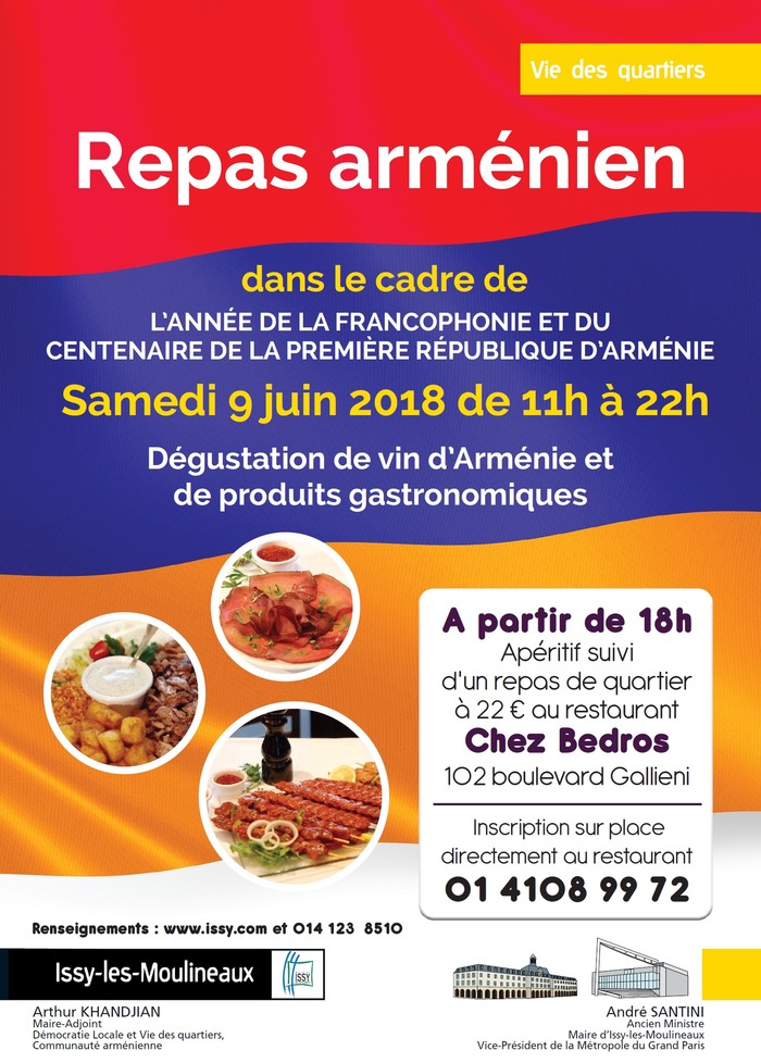 Repas arménien à Issy les Moulineaux