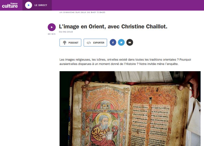 L&rsquo;image en Orient, avec Christine Chaillot.