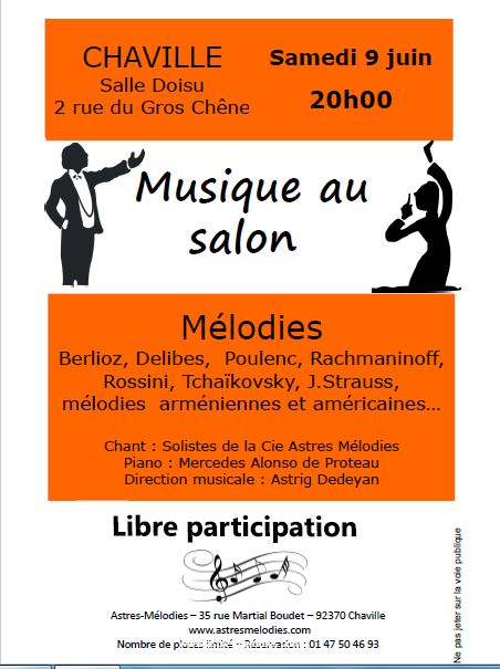La Cie Astres Mélodies est heureuse de vous convier à son prochain concert