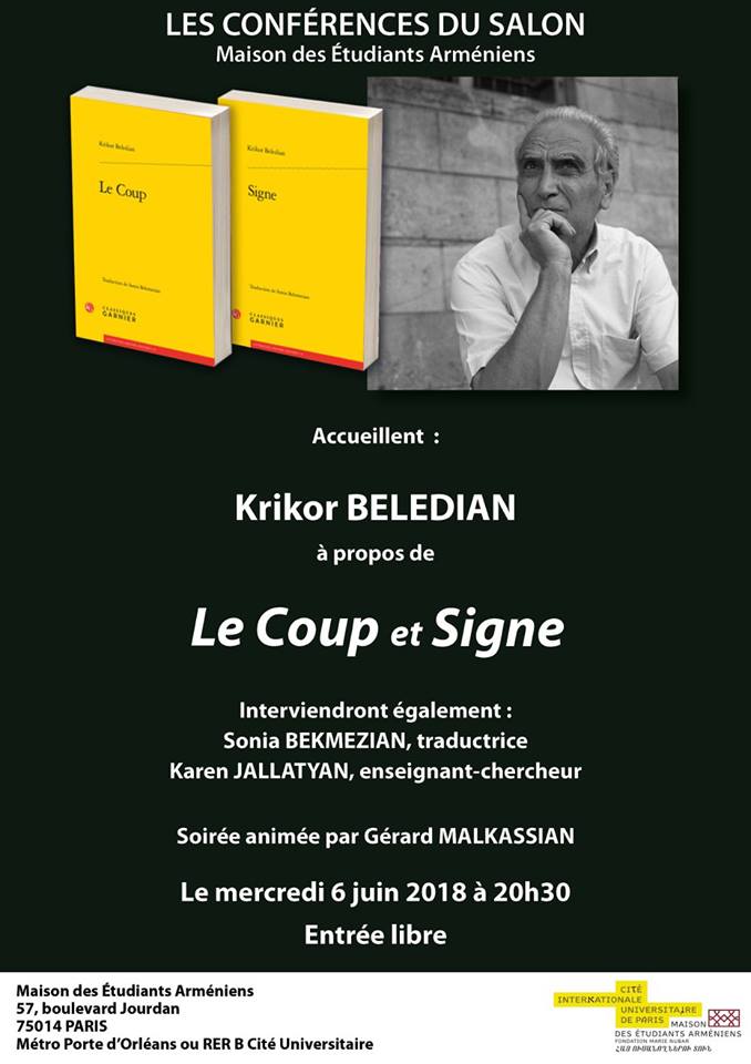 les Conférences du Salon accueille Krikor Beledian