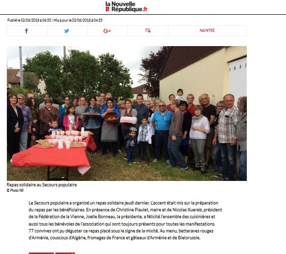 Repas solidaire au Secours populaire