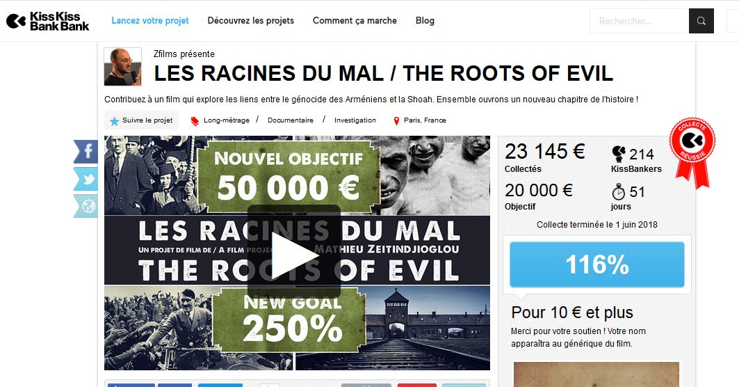 Merci à tout ceux qui ont soutenu sur KissKissBankBank notre nouveau projet The roots of Evil – Les racines du mal