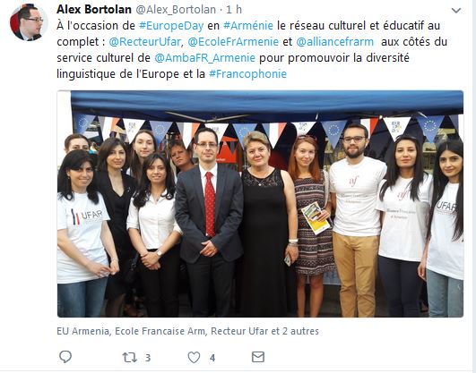 À l&rsquo;occasion de l&rsquo;Europe Day en Arménie