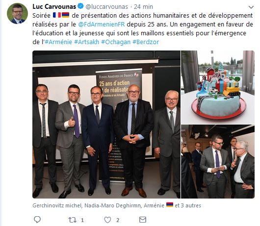 Soirée de présentation des actions humanitaires et de développement réalisées par le Fonds Arménien depuis 25 ans.