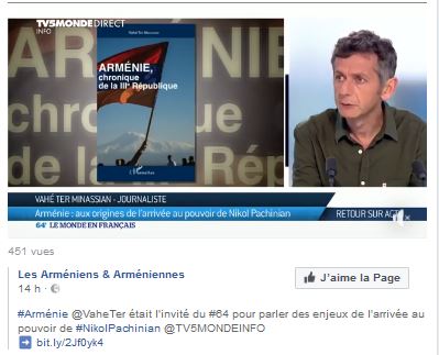 Vahe Ter Minassian était l&rsquo;invité du #64 pour parler des enjeux de l&rsquo;arrivée au pouvoir de Nikol Pachinian