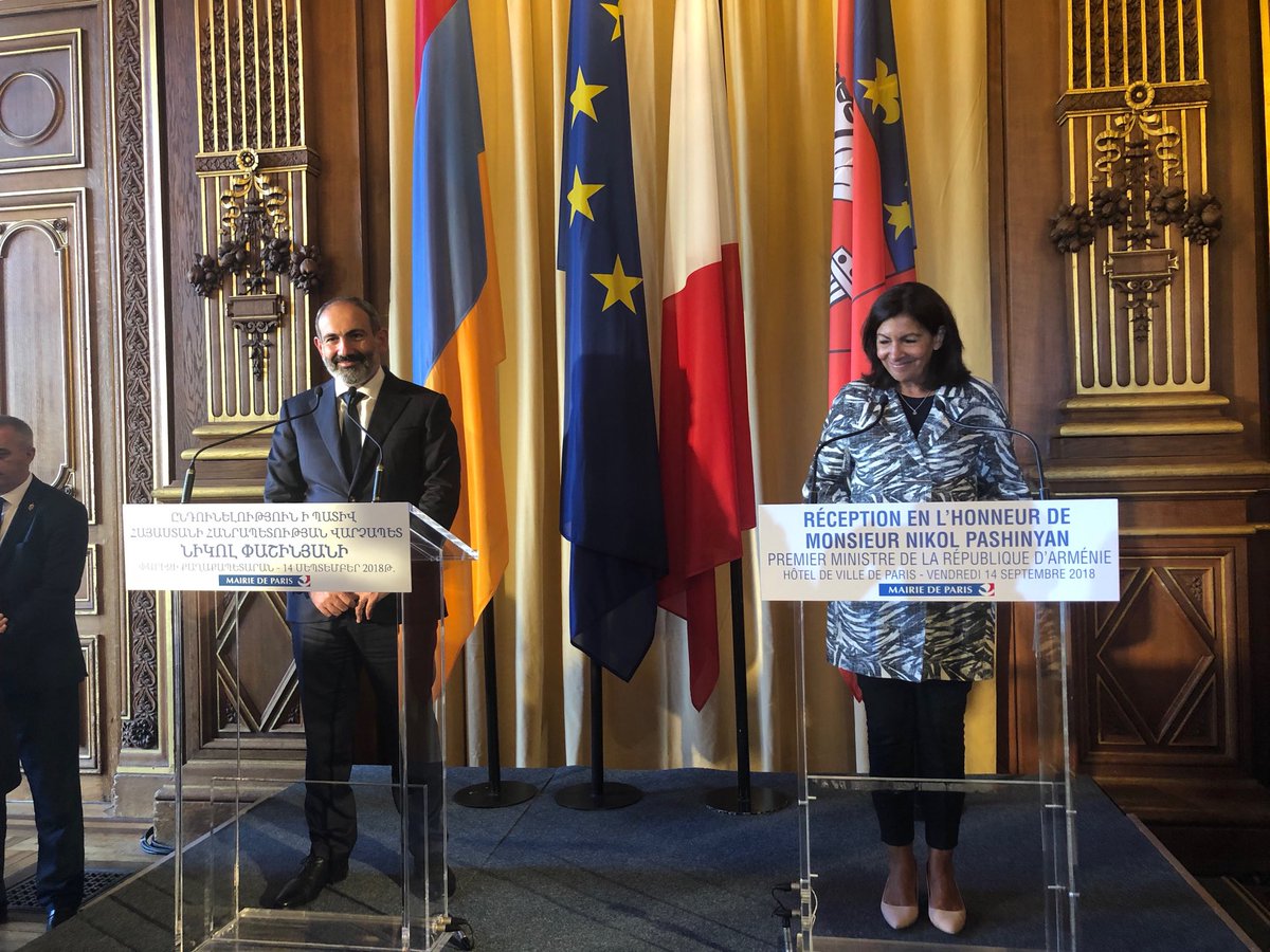 Anne Hidalgo a reçu Nikol Pachinian à la mairie de Paris