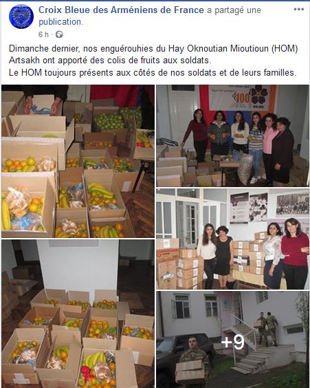 Dimanche dernier, nos enguérouhies du Hay Oknoutian Mioutioun (HOM) Artsakh ont apporté des colis de fruits aux soldats