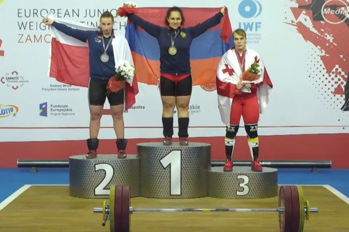 Tatev Hakobyan (90 kg) est championne d’Europe d’haltérophilie des -23 ans