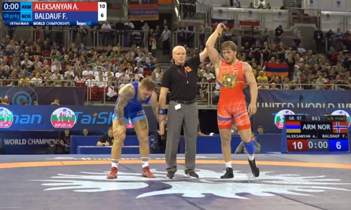 Artur Aleksanyan (97 kg) est en quart de finale des championnats du monde à Budapest