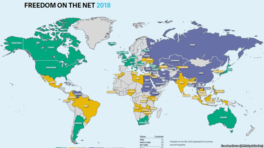 L’Arménie classée parmi les pays libres pour le Net