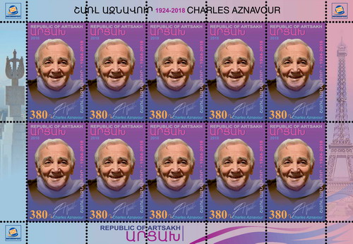 La poste de l’Artsakh honore la mémoire de Charles Aznavour en lui dédiant une émission philatélique