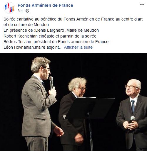 Soirée caritative au bénéfice du Fonds Arménien de France au centre d&rsquo;art et de culture de Meudon
