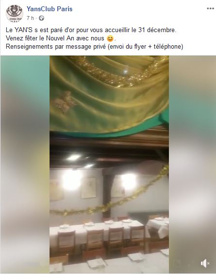 Le YAN&rsquo;S s est paré d&rsquo;or pour vous accueillir le 31 décembre.