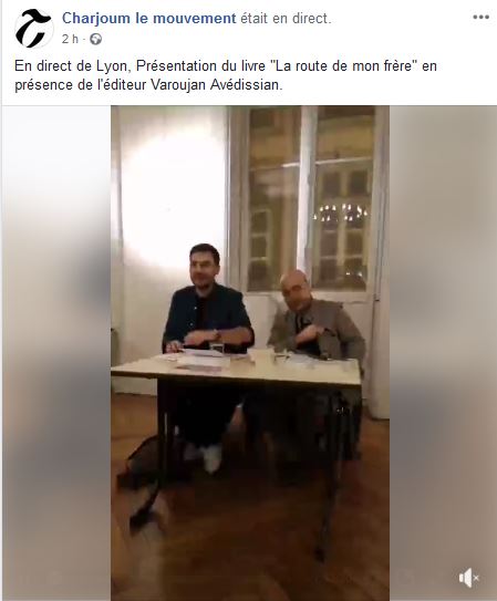 En direct de Lyon, Présentation du livre La route de mon frère en présence de l&rsquo;éditeur Varoujan Avédissian.