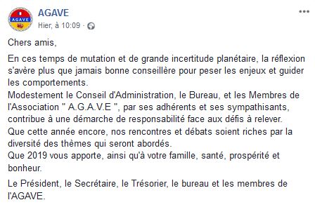 L&rsquo;Association A.G.A.V.E vous présente ses voeux