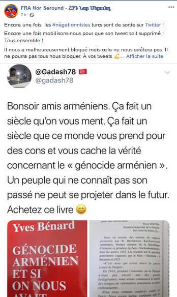 Encore une fois, les négationnistes turcs sont de sortie sur Twitter !