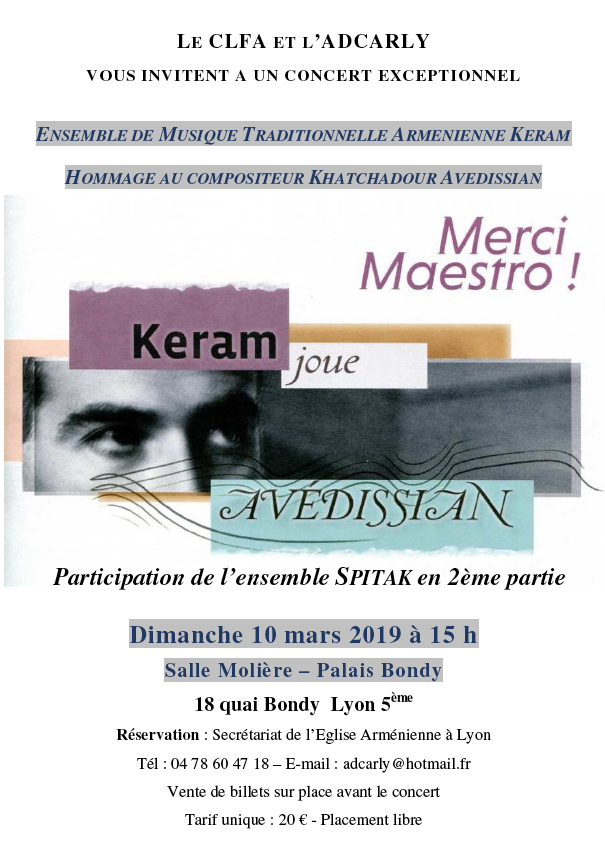 Concert des ensembles Keram de Marseille et Spitak de Lyon
