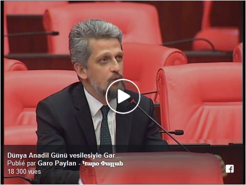 L’intervention en arménien de Garo Paylan au parlement turc.