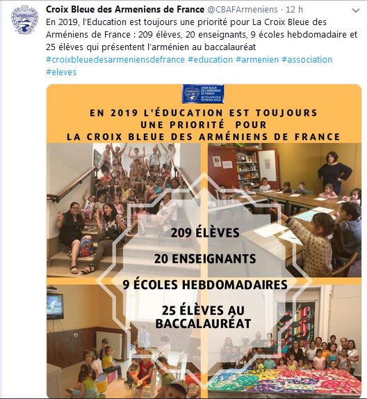 En 2019, l’Education est toujours une priorité pour La Croix Bleue des Arméniens de France