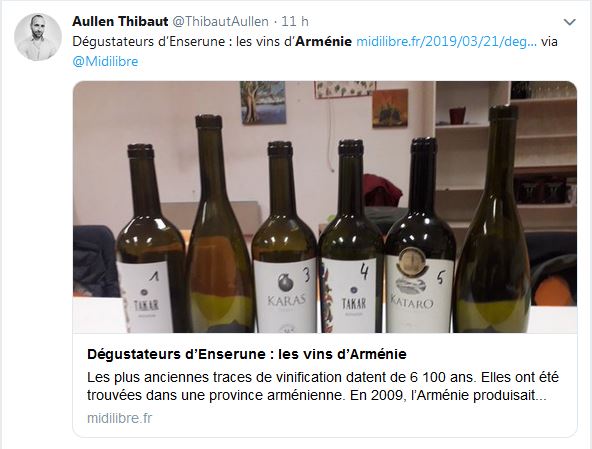 Dégustateurs d’Enserune : les vins d’Arménie