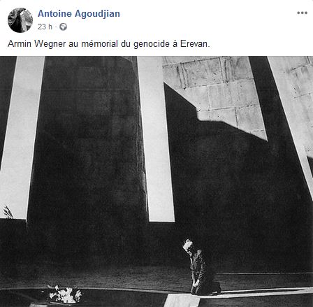 Armin Wegner au mémorial du genocide à Erevan.