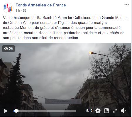 Visite historique de Sa Sainteté Aram Ier Catholicos de la Grande Maison de Cilicie à Alep