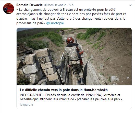 Le changement de pouvoir à Erevan est un prétexte pour le côté azerbaïdjanais de changer de ton