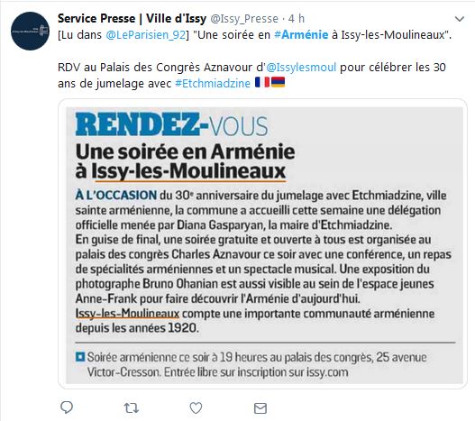 Une soirée en Arménie à Issy-les-Moulineaux