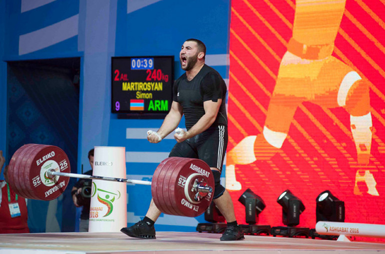 Simon Martirosyan (109 kg) champion d’Europe 2019 d’haltérophile sous les couleurs de l’Arménie