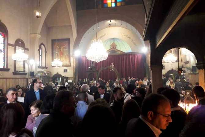 Près de 2 000 fidèles Arméniens étaient réunis ce matin à la célébration des Rameaux à l’église Sourp Asdvadzadzine d’Alep (Syrie)