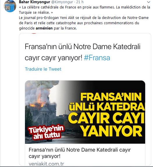 La célèbre cathédrale de France en proie aux flammes. La malédiction de la Turquie se réalise
