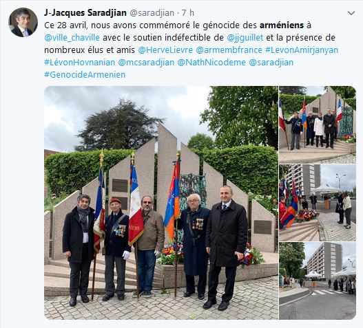 Ce 28 avril, nous avons commémoré le génocide des arméniens à Chaville