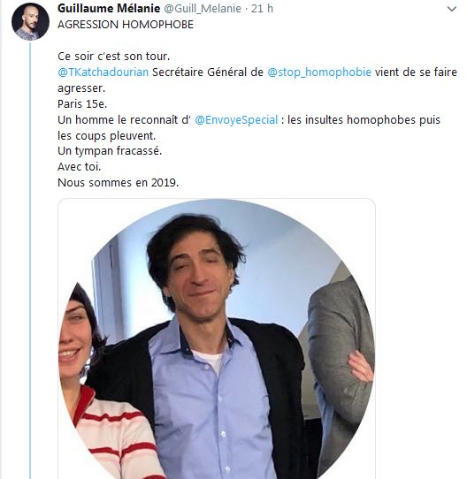 Terrence Katchadourian Secrétaire Général de Stop homophobie vient de se faire agresser.