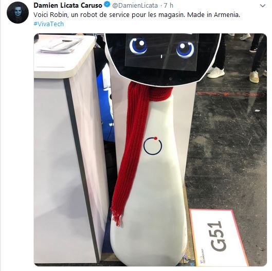 Voici Robin, un robot de service pour les magasin. Made in Armenia.
