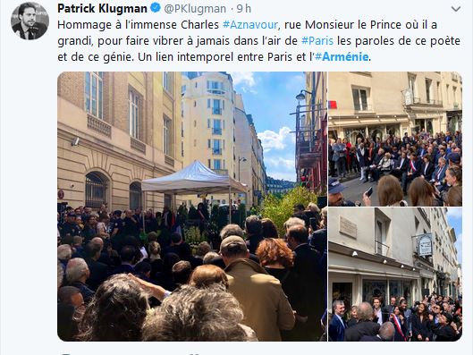 Hommage à l’immense Charles Aznavour, rue Monsieur le Prince