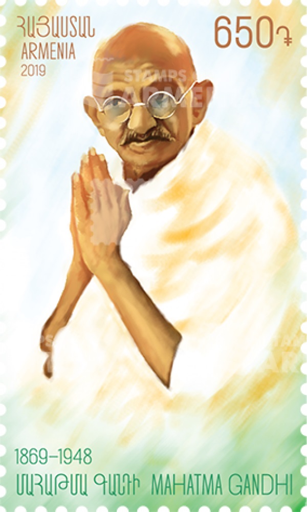 La poste d’Arménie émet un timbre-poste à l’occasion du 150e anniversaire du leader indien Mahatma Gandhi