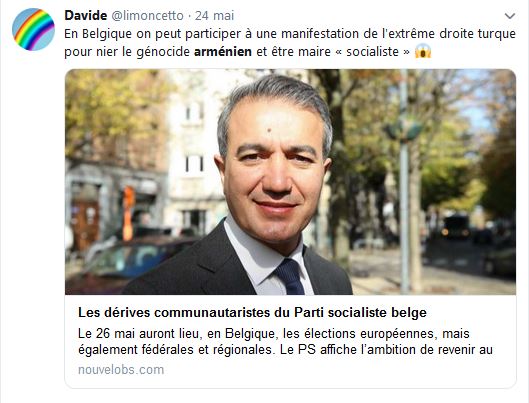En Belgique on peut participer à une manifestation de l&rsquo;extrême droite turque pour nier le génocide arménien et être maire « socialiste »